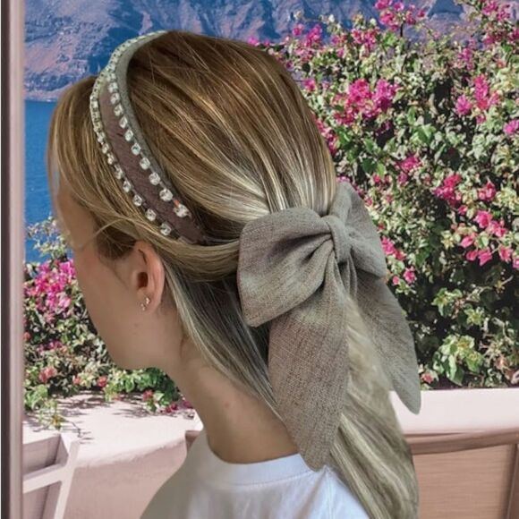 EMBELLISHED HAIR ACCESSORY SET HEADBAND AND BOW - Picture 1 of 4